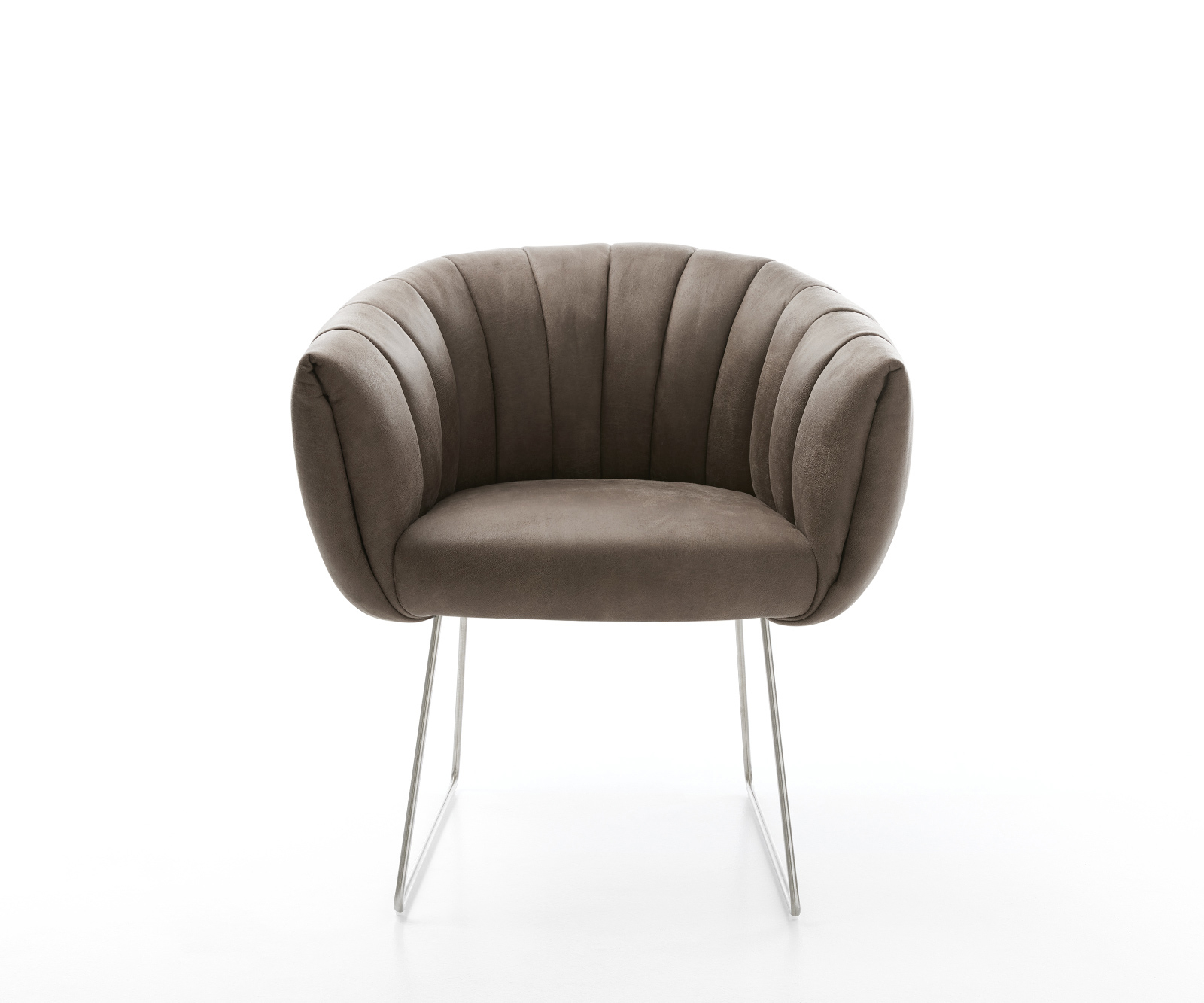 Étkezőszék Jada-Flex mikroszálas taupe vintage vékony láb rozsdamentes acél zsákrugó - Image 2