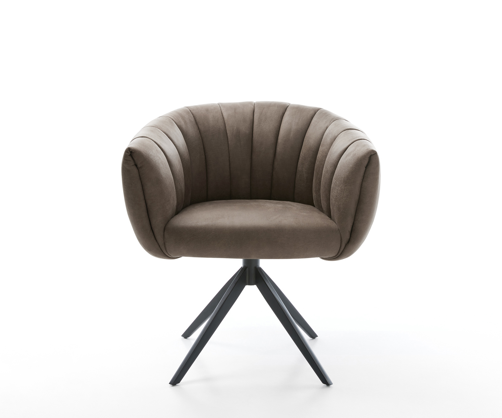 Étkezőszék Jada-Flex mikroszálas taupe vintage kereszt láb széles fekete 360° forgatható billenő zsákrugó - Image 2