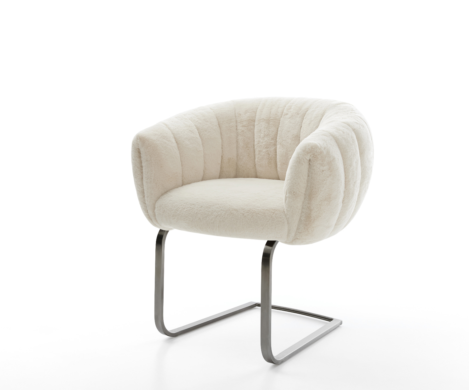 Étkezőszék Jada-Flex plüss krémfehér konzolos lapos antracit zsákrugós