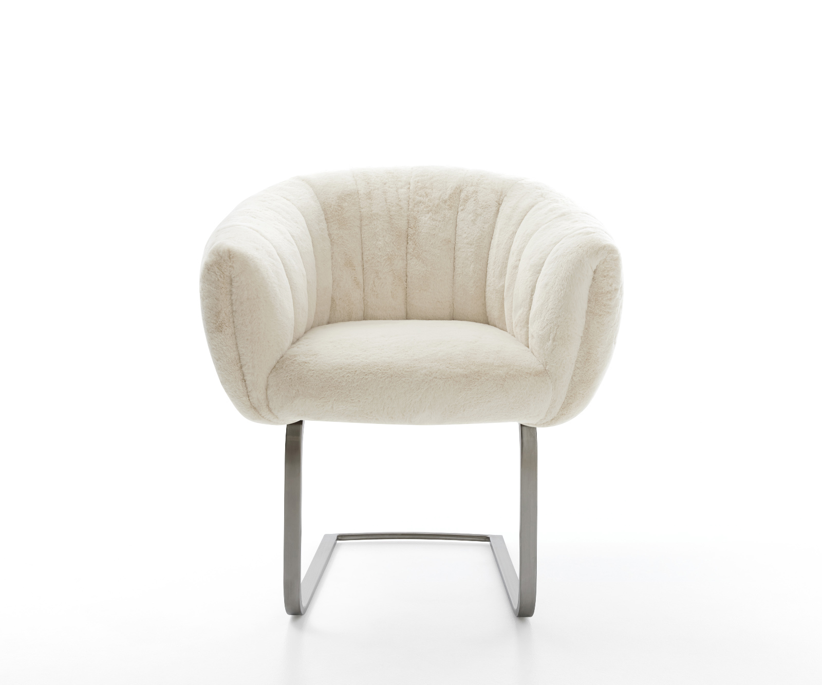 Étkezőszék Jada-Flex plüss krémfehér konzolos lapos antracit zsákrugós - Image 2