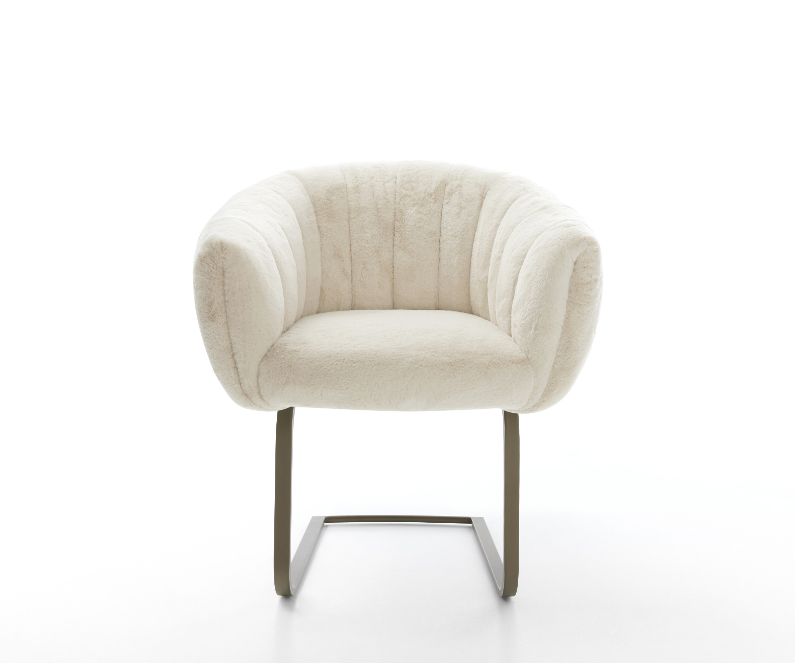 Étkezőszék Jada-Flex plüss krémfehér konzolos lapos titán színű zsákrugós - Image 2