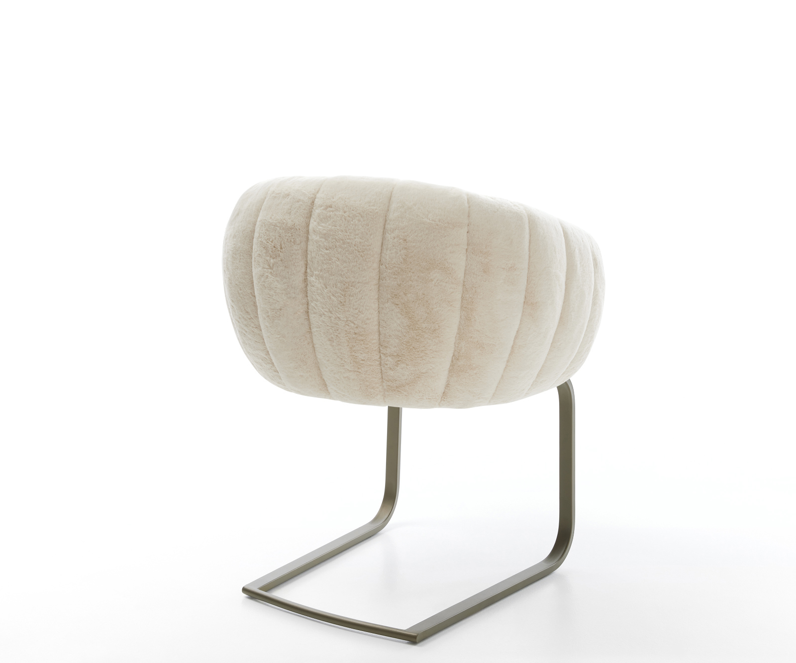 Étkezőszék Jada-Flex plüss krémfehér konzolos lapos titán színű zsákrugós - Image 5