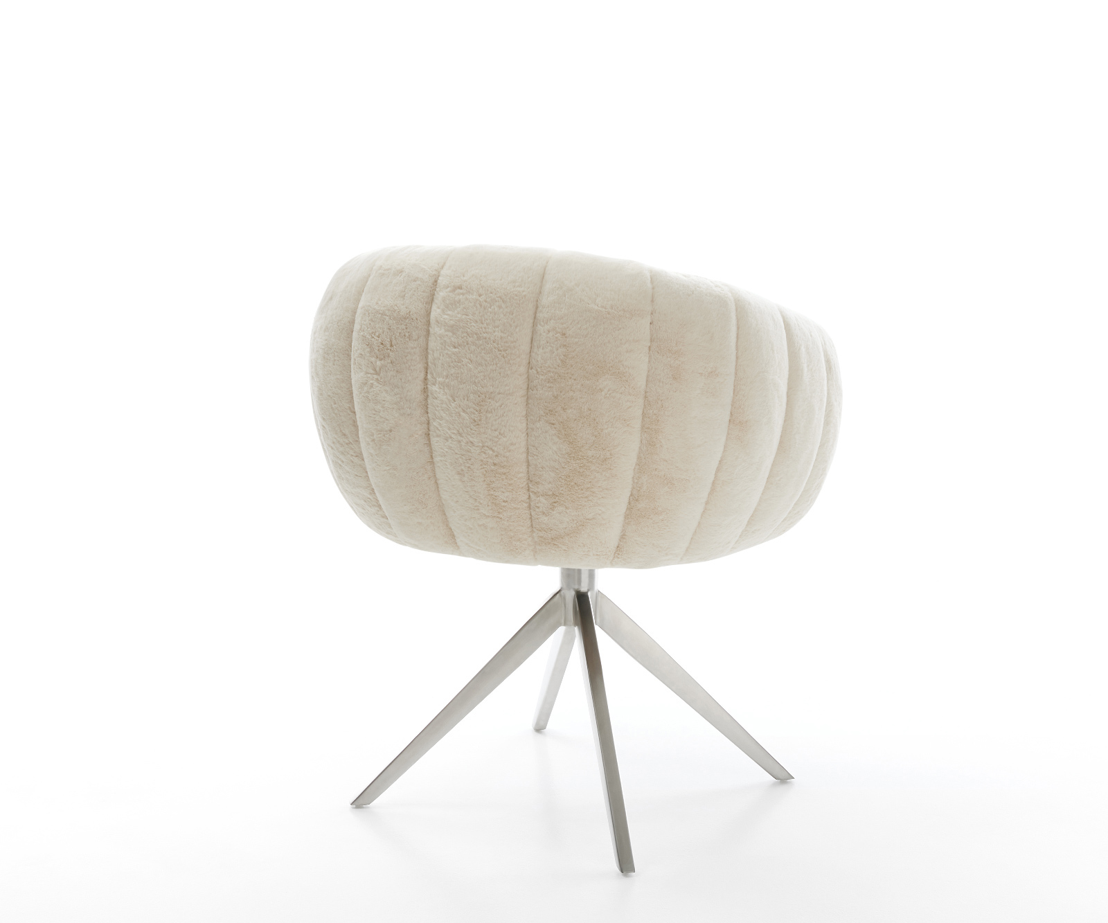 Étkezőszék Jada-Flex plüss krémfehér kereszt láb széles rozsdamentes acél 360° forgatható billenő zsákrugó - Image 5