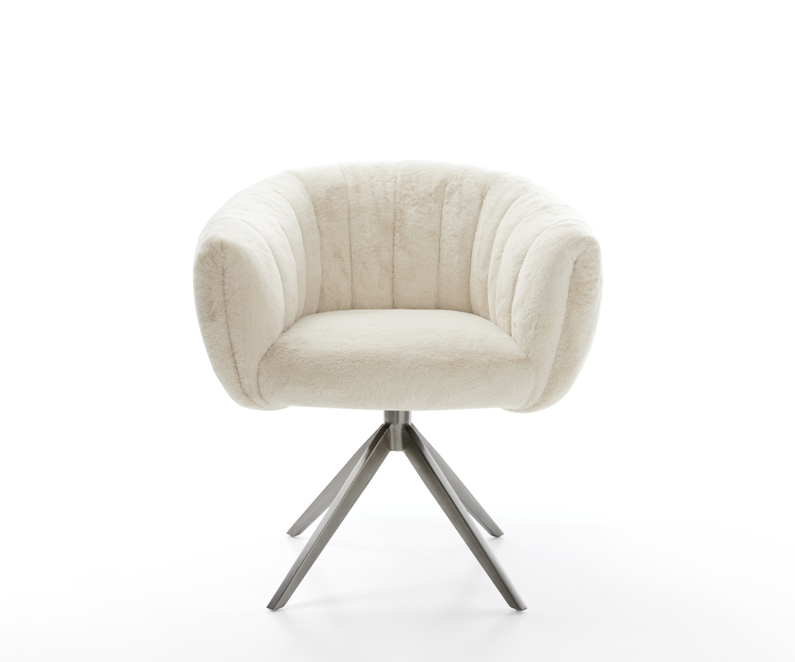 Étkezőszék Jada-Flex plüss krémfehér kereszt láb széles grafit 360° forgatható billenő zsákrugó - Image 2