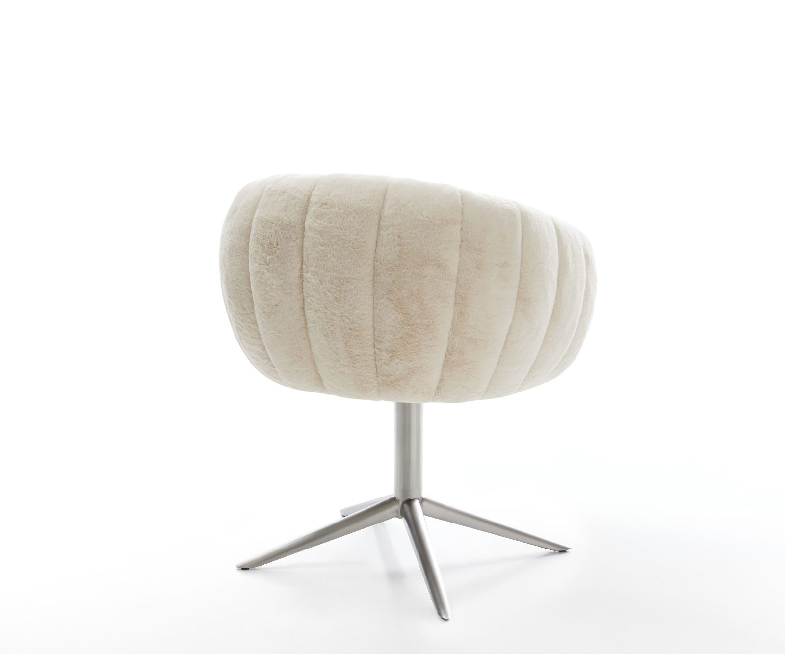 Étkezőszék Jada-Flex plüss krémfehér rozsdamentes acél kereszt láb 360° forgatható billenő zsákrugós matrac - Image 5