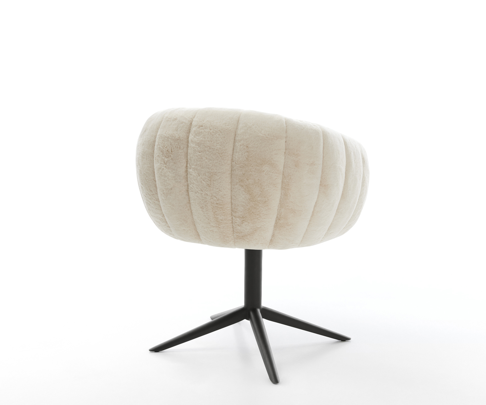 Étkezőszék Jada-Flex plüss krémfehér fekete kereszt láb 360° forgatható billenő zsákrugó - Image 5