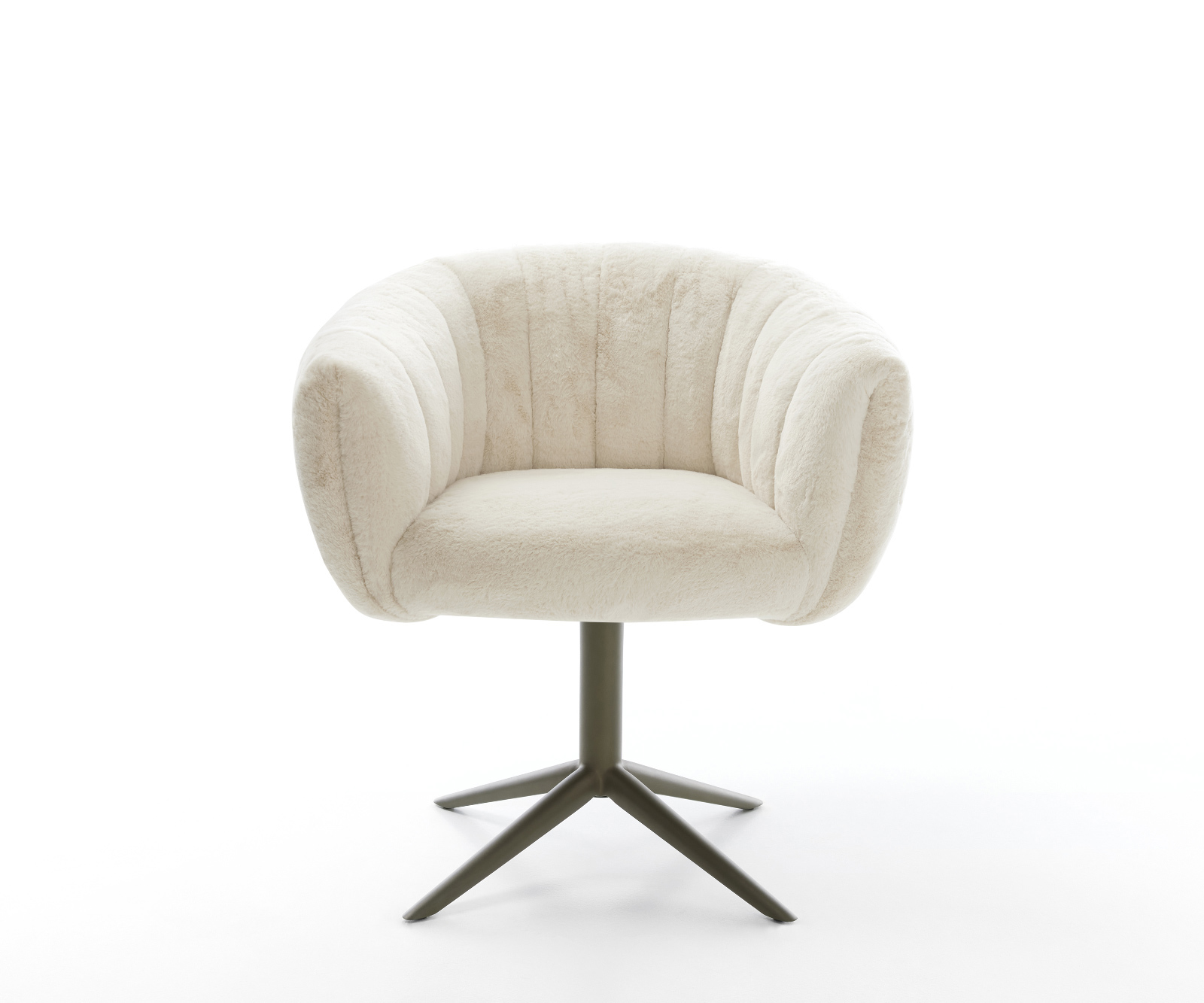 Étkezőszék Jada-Flex plüss krémfehér kereszt láb titán színű 360° forgatható billenő zsákrugós - Image 2