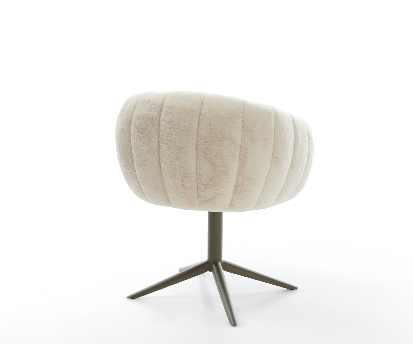 Étkezőszék Jada-Flex plüss krémfehér kereszt láb titán színű 360° forgatható billenő zsákrugós - Image 5