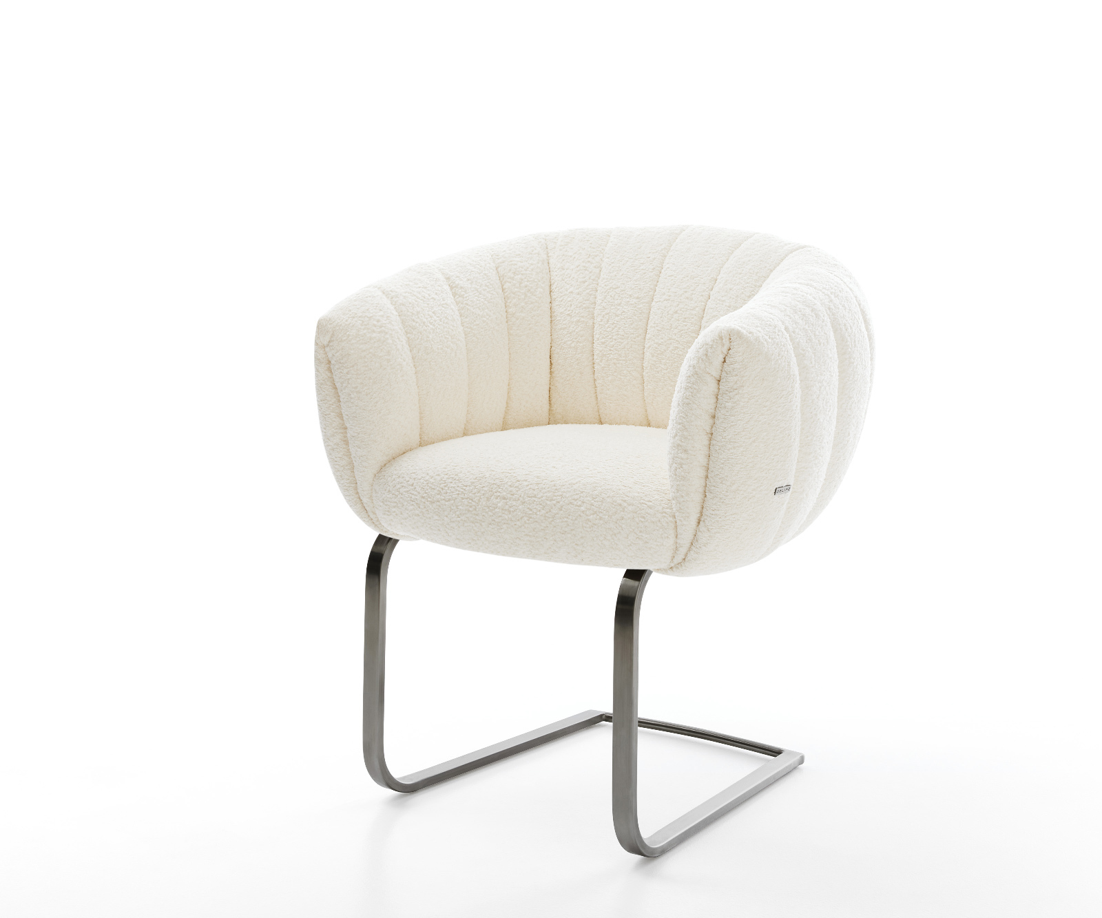 Étkezőszék Jada-Flex bouclé fehér konzolos lapos antracit zsákrugós