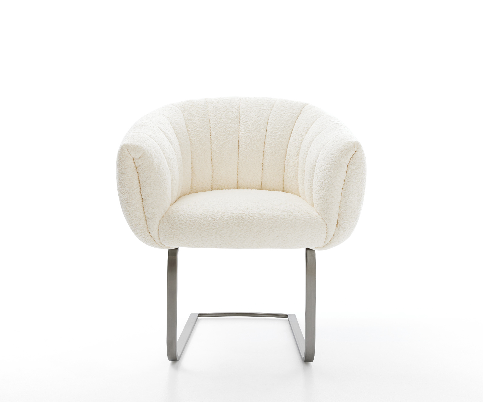 Étkezőszék Jada-Flex bouclé fehér konzolos lapos antracit zsákrugós - Image 2