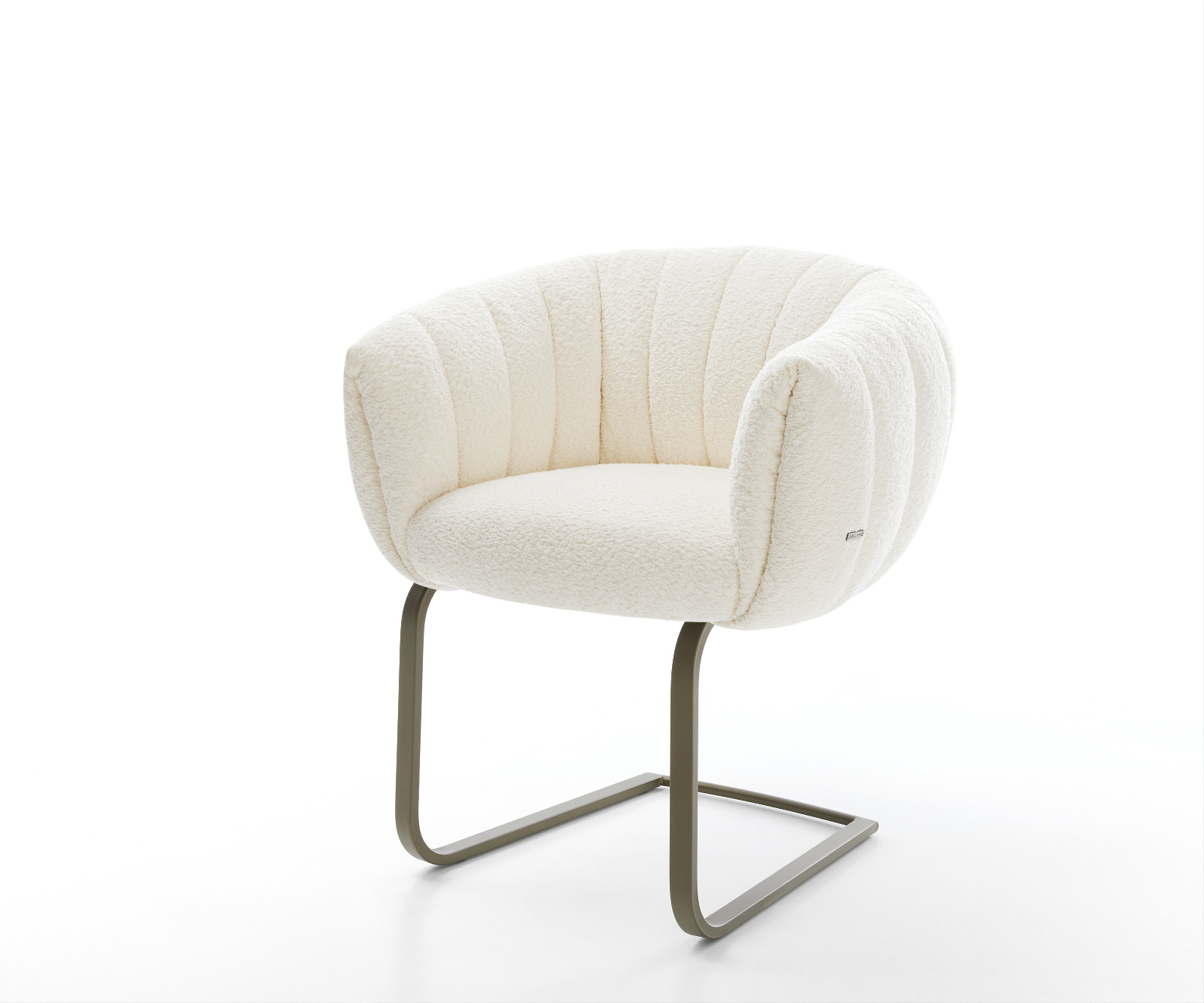 Étkezőszék Jada-Flex bouclé fehér konzolos lapos titán színű hatás zsákrugós