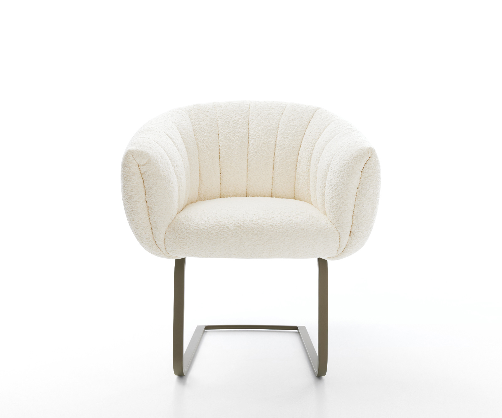 Étkezőszék Jada-Flex bouclé fehér konzolos lapos titán színű hatás zsákrugós - Image 2