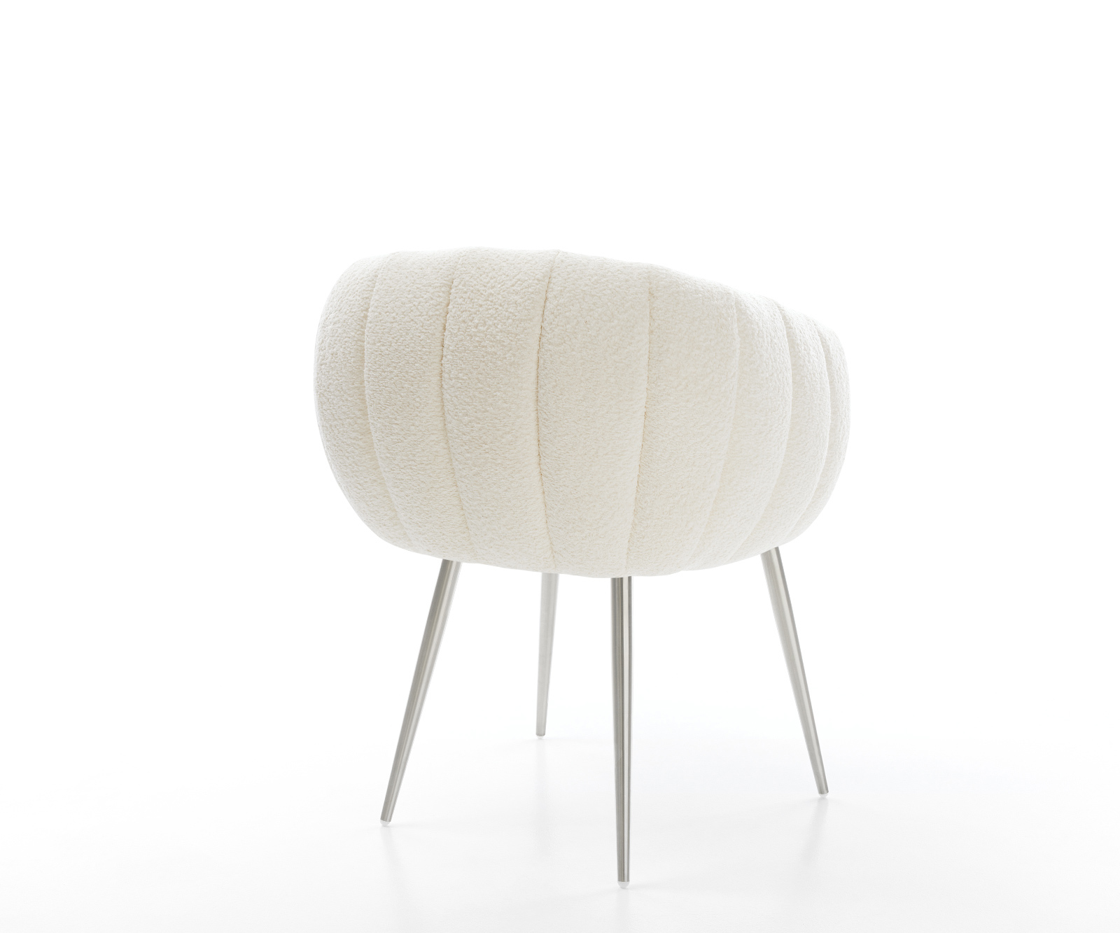 Étkezőszék Jada-Flex bouclé fehér 4 láb kúpos rozsdamentes acél zsákrugó - Image 5