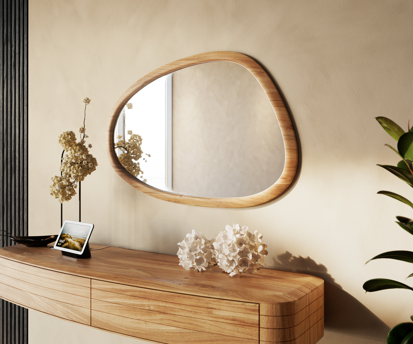 Tükör Cermin 82x55 cm akác Aura