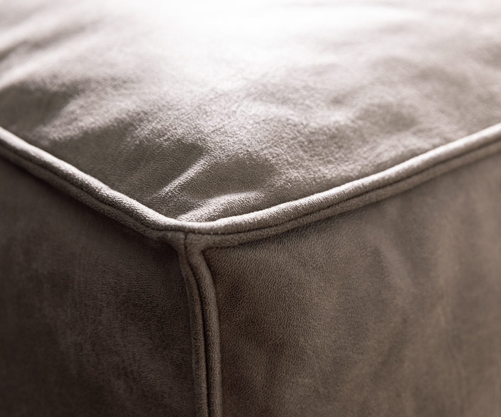 "U" alakú kanapé Freestyle 360x290 cm mikroszálas taupe vintage szegélyvarrás - Image 5