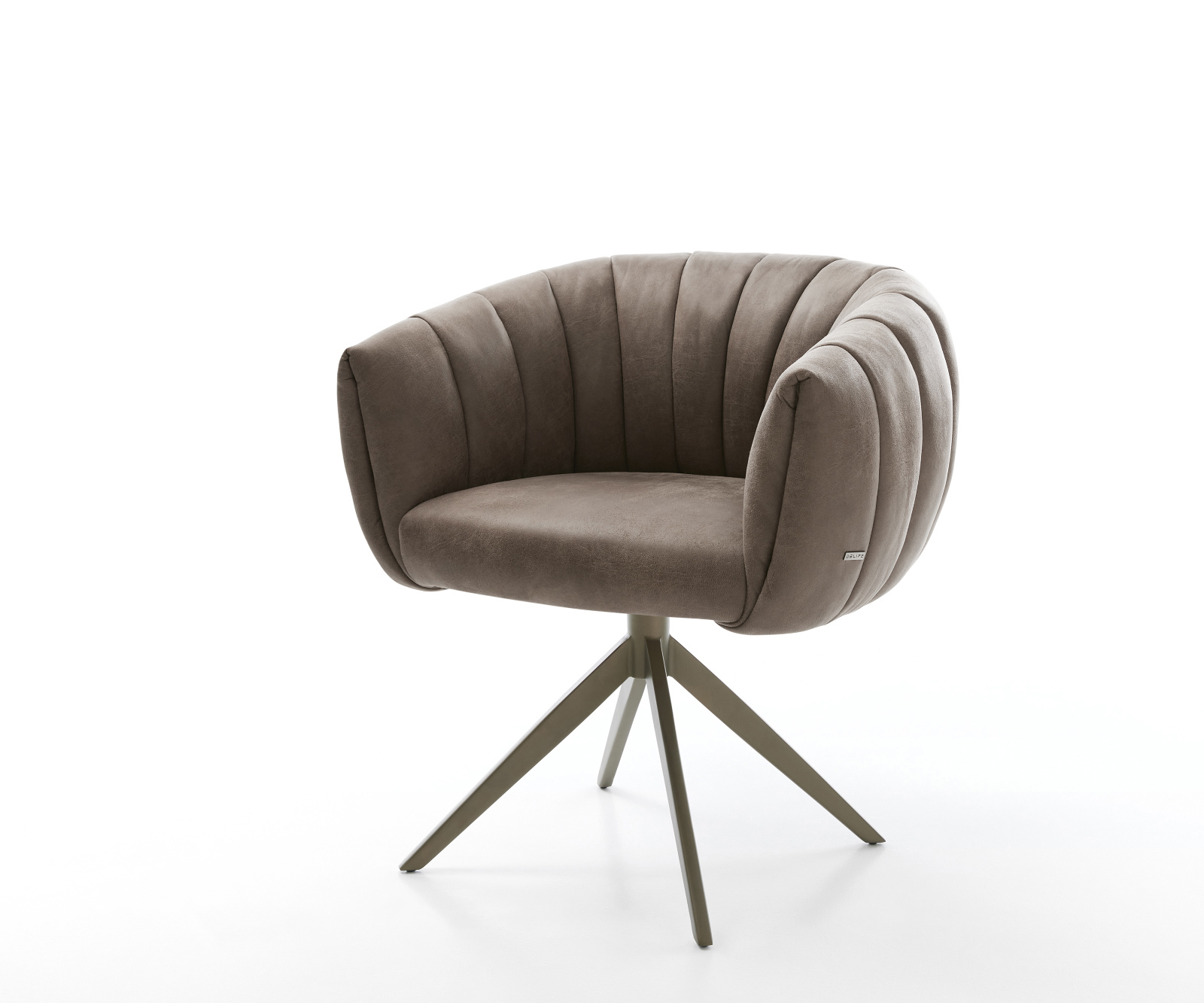 Étkezőszék Jada-Flex mikroszálas taupe vintage kereszt láb széles titán színű 360° forgatható billenő zsákrugós matrac