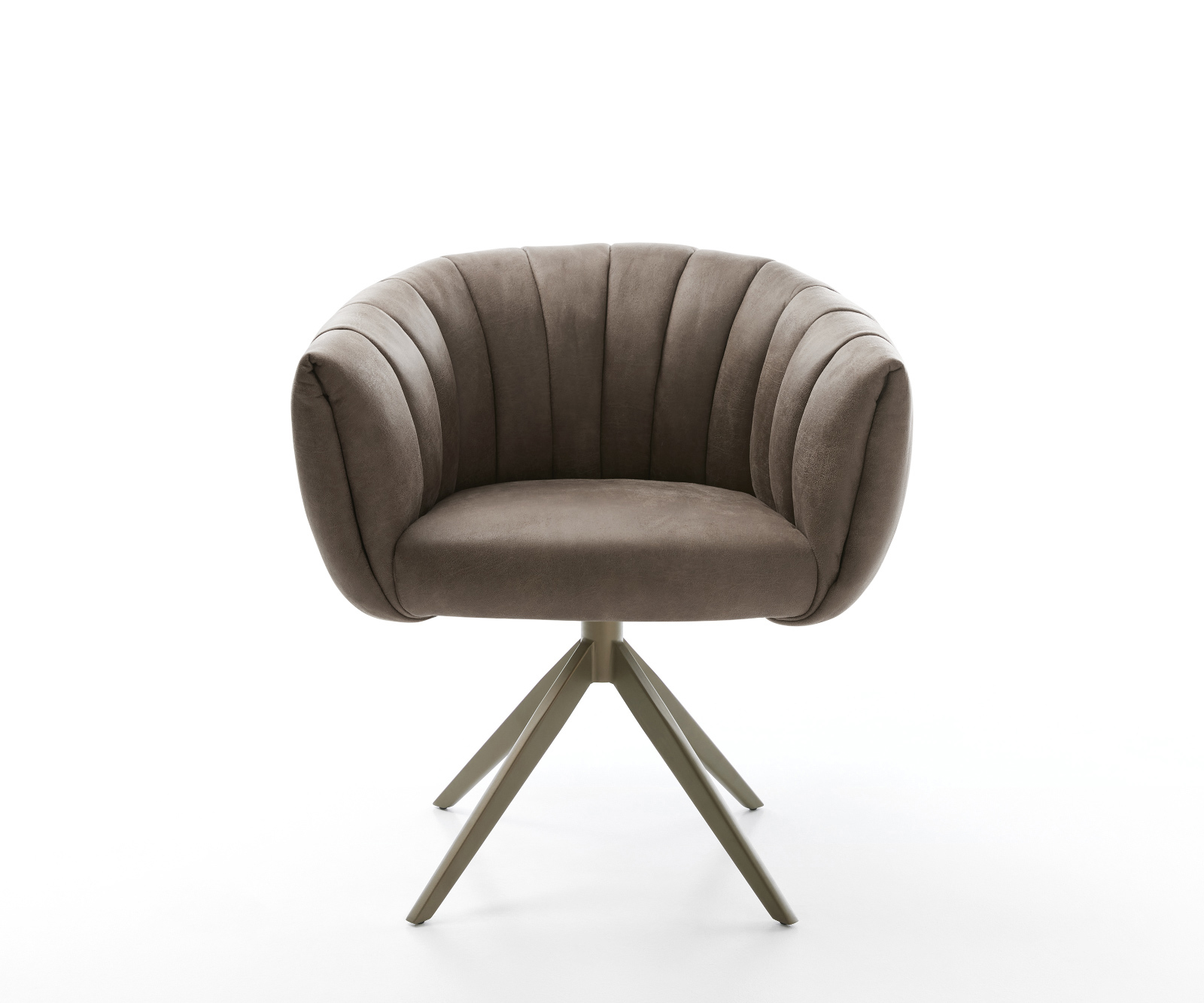 Étkezőszék Jada-Flex mikroszálas taupe vintage kereszt láb széles titán színű 360° forgatható billenő zsákrugós matrac - Image 2