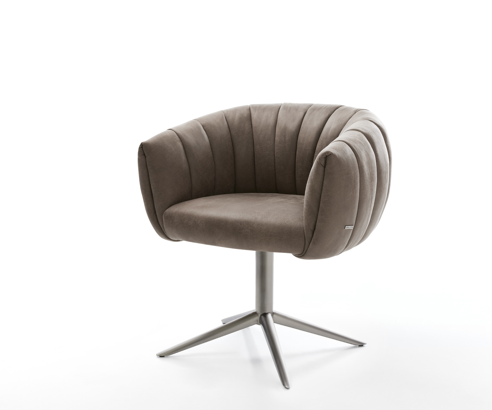 Étkezőszék Jada-Flex mikroszálas taupe vintage grafit kereszt láb 360° forgatható billenő zsákrugó