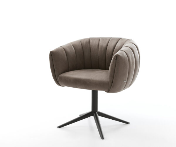 Étkezőszék Jada-Flex mikroszálas taupe vintage fekete kereszt láb 360° forgatható billenő zsákrugó