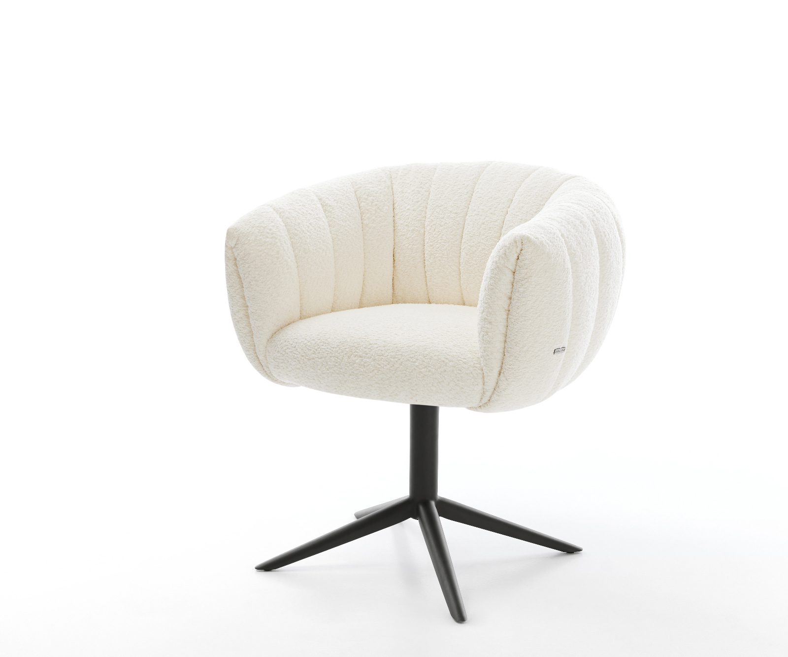 Étkezőszék Jada-Flex bouclé fehér fekete kereszt láb 360° forgatható billenő zsákrugó