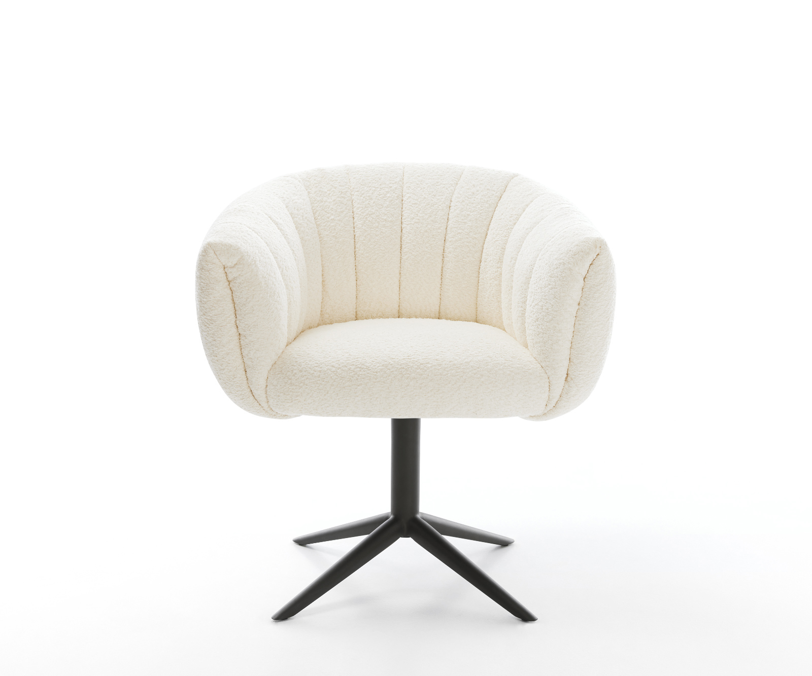 Étkezőszék Jada-Flex bouclé fehér fekete kereszt láb 360° forgatható billenő zsákrugó - Image 2