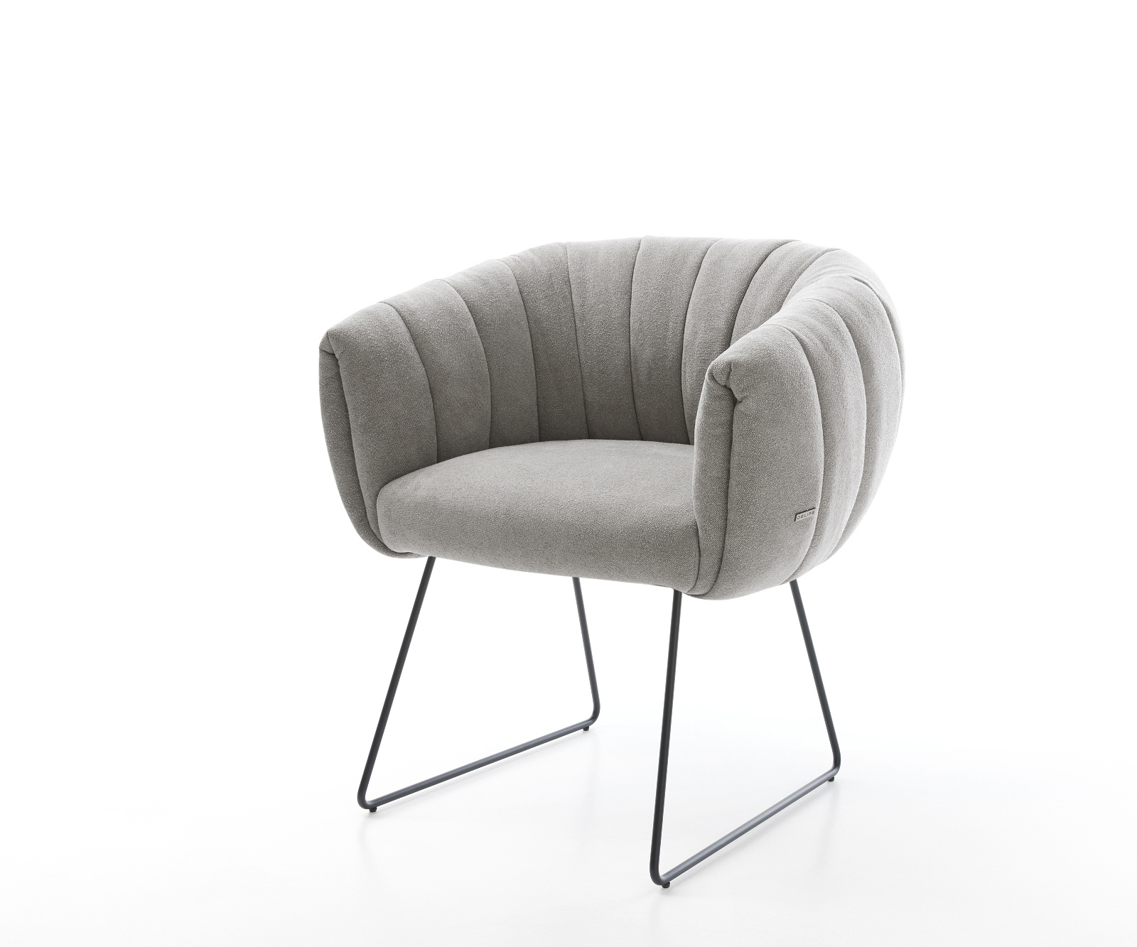 Étkezőszék Jada-Flex strukturált szövet puha szürke vékony láb fekete zsákrugó