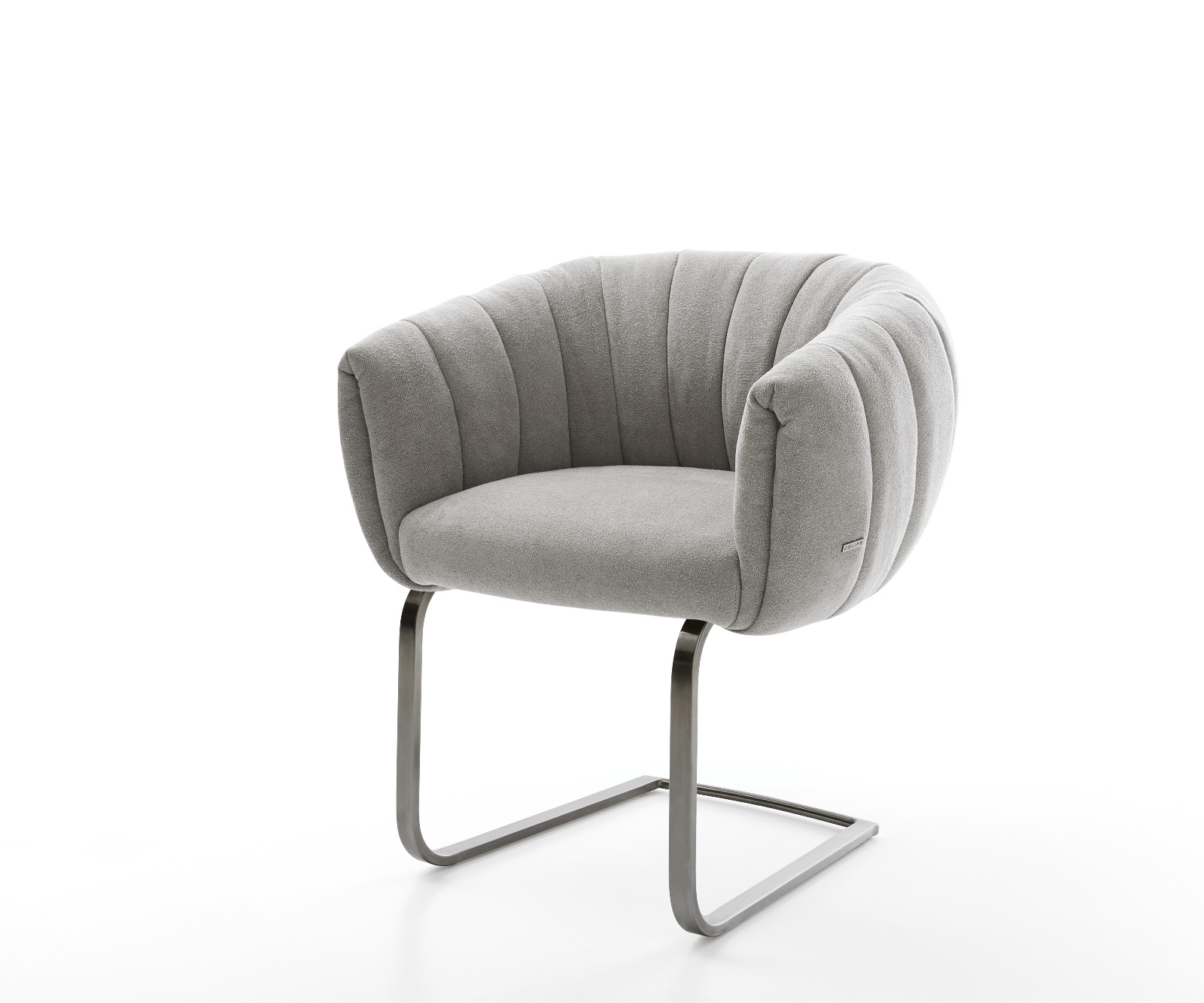 Étkezőszék Jada-Flex strukturált szövet puha szürke konzolos lapos grafit zsákrugós