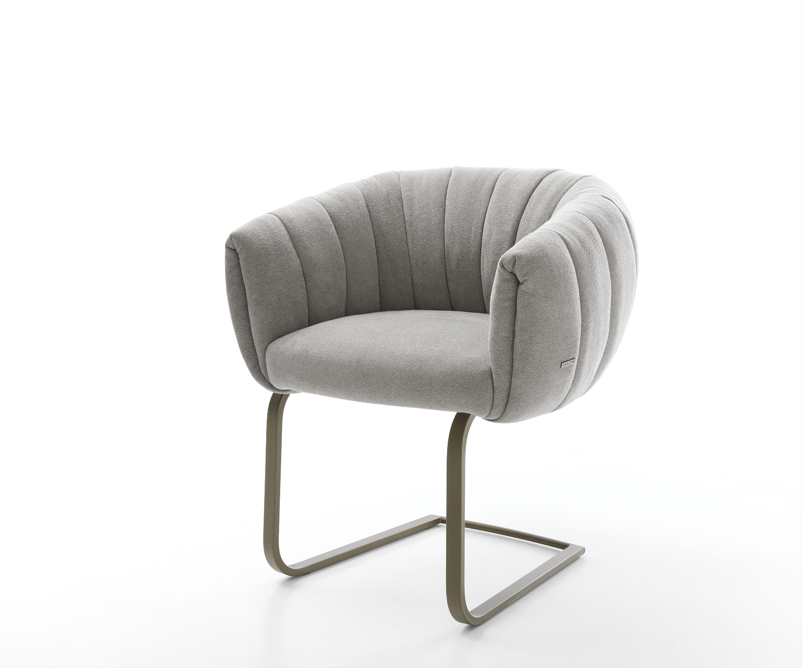 Étkezőszék Jada-Flex strukturált szövet puha szürke konzolos lapos láb titán színű hatású zsákrugós