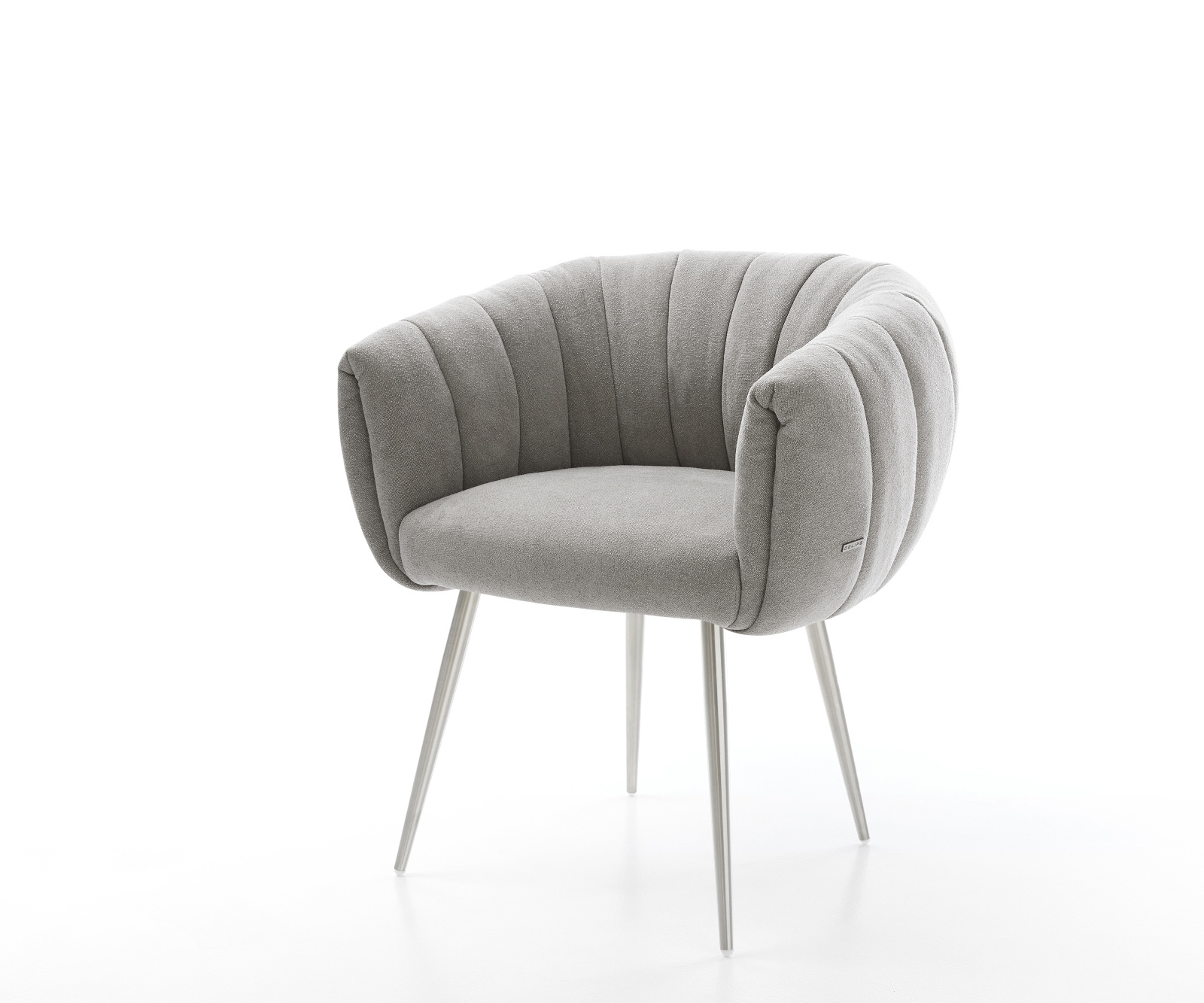 Étkezőszék Jada-Flex strukturált szövet puha szürke 4 láb kúpos rozsdamentes acél zsákrugós