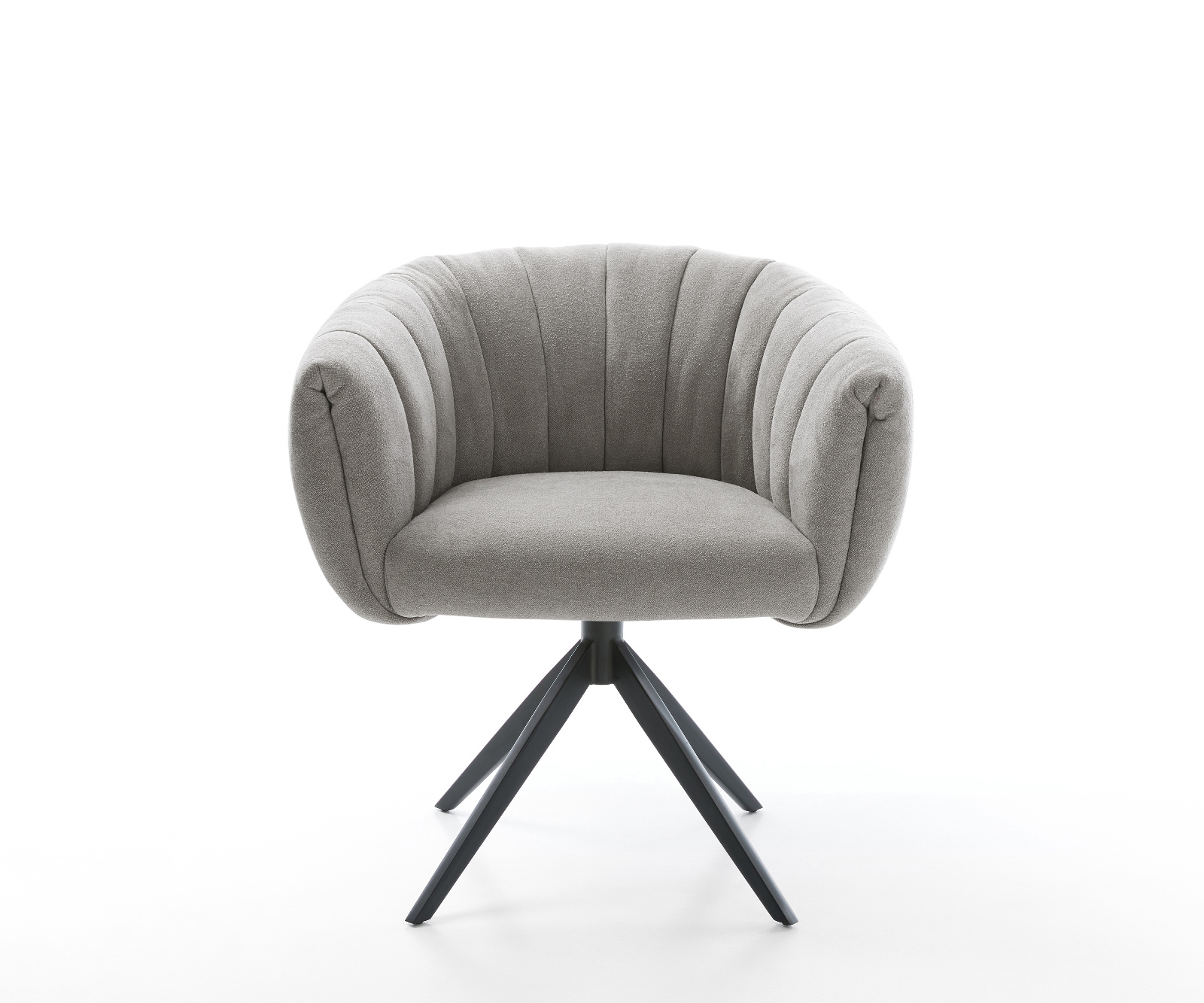 Étkezőszék Jada-Flex strukturált szövet puha szürke kereszt láb széles fekete 360° forgatható billenő zsákrugó - Image 2