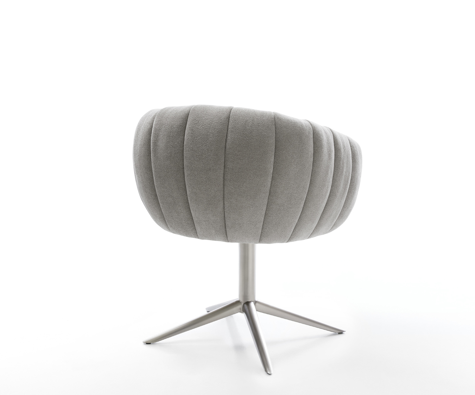 Étkezőszék Jada-Flex strukturált szövet puha szürke rozsdamentes acél kereszt láb 360° forgatható hintamechanizmus zsákrugó - Image 5