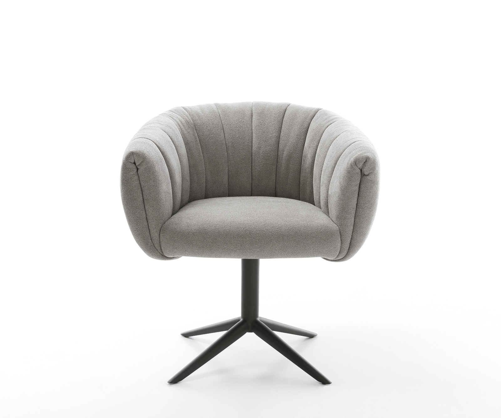 Étkezőszék Jada-Flex strukturált szövet puha szürke fekete kereszt láb 360°-ban forgatható billenő funkció zsákrugós matrac - Image 2