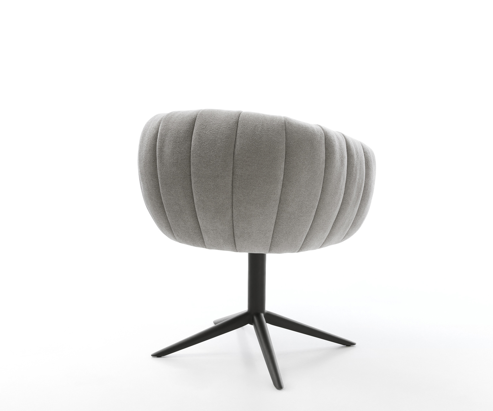 Étkezőszék Jada-Flex strukturált szövet puha szürke fekete kereszt láb 360°-ban forgatható billenő funkció zsákrugós matrac - Image 5