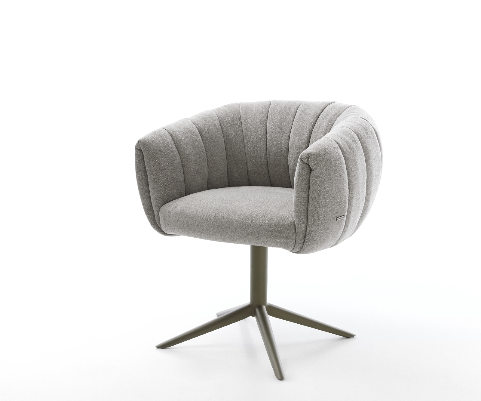 Étkezőszék Jada-Flex strukturált szövet puha szürke kereszt láb titán színű 360°-ban forgatható billenő zsákrugós matrac