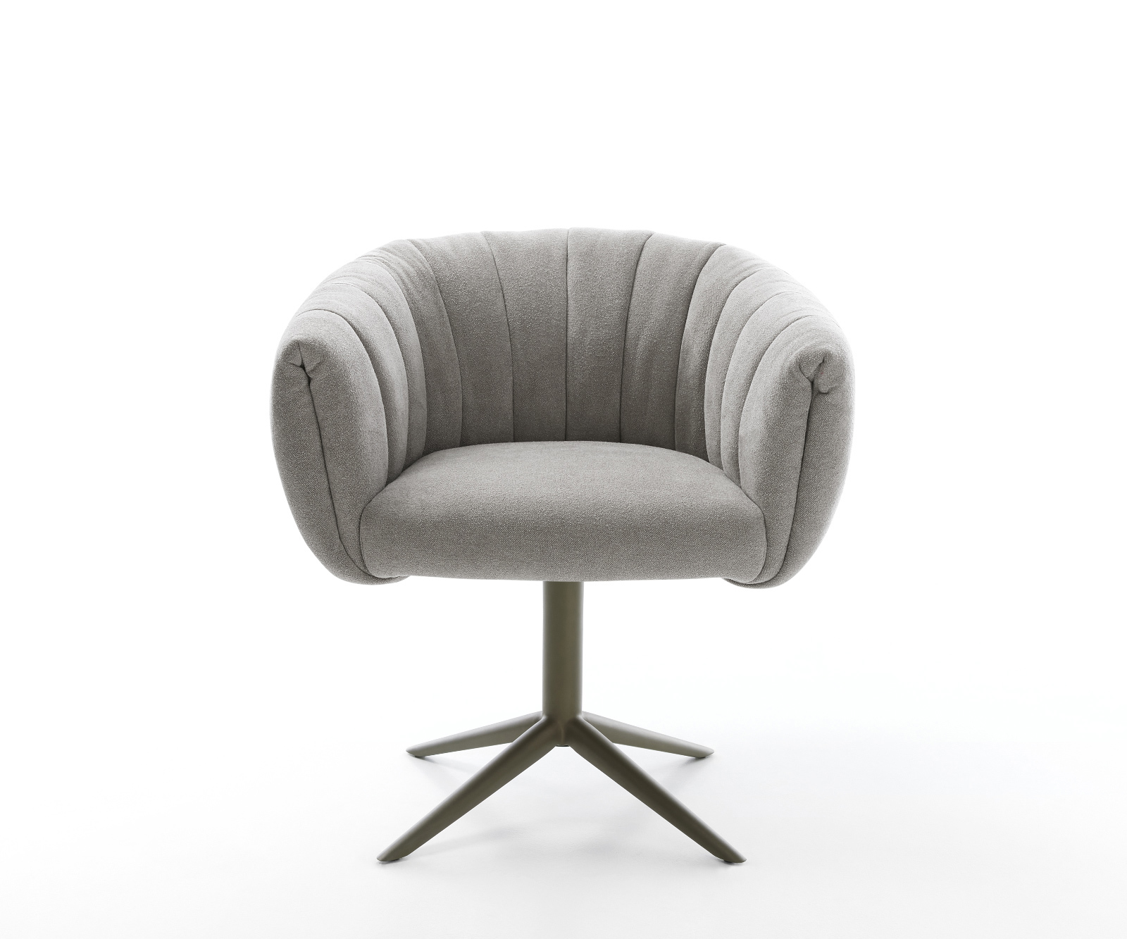 Étkezőszék Jada-Flex strukturált szövet puha szürke kereszt láb titán színű 360°-ban forgatható billenő zsákrugós matrac - Image 2