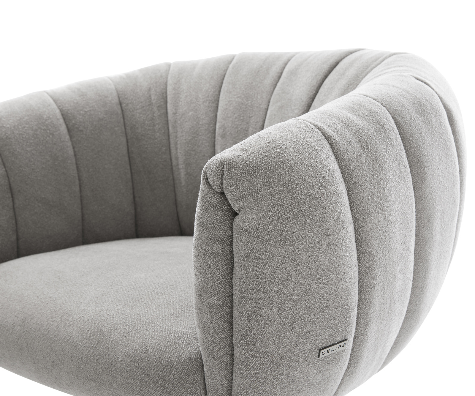 Étkezőszék Jada-Flex strukturált szövet puha szürke kereszt láb titán színű 360°-ban forgatható billenő zsákrugós matrac - Image 4