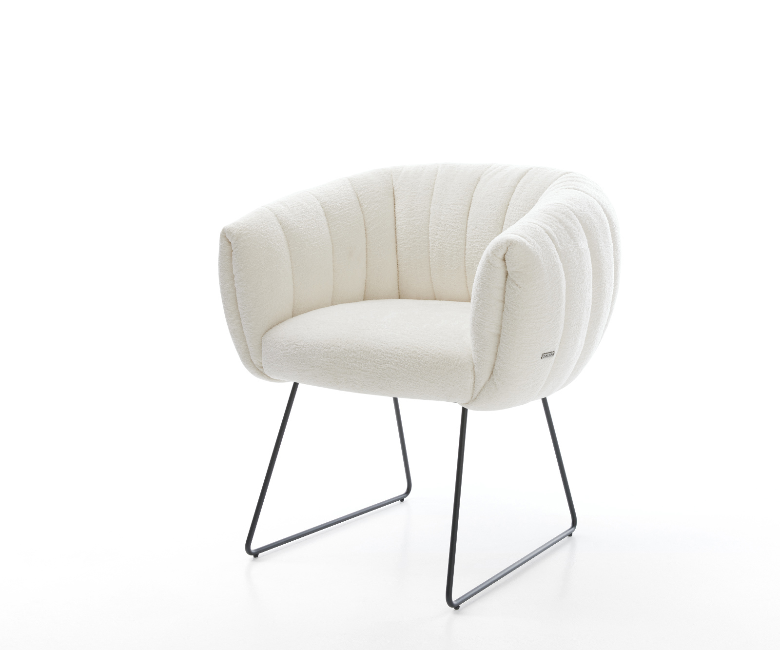 Étkezőszék Jada-Flex bouclé puha bézs vékony láb fekete zsákrugós