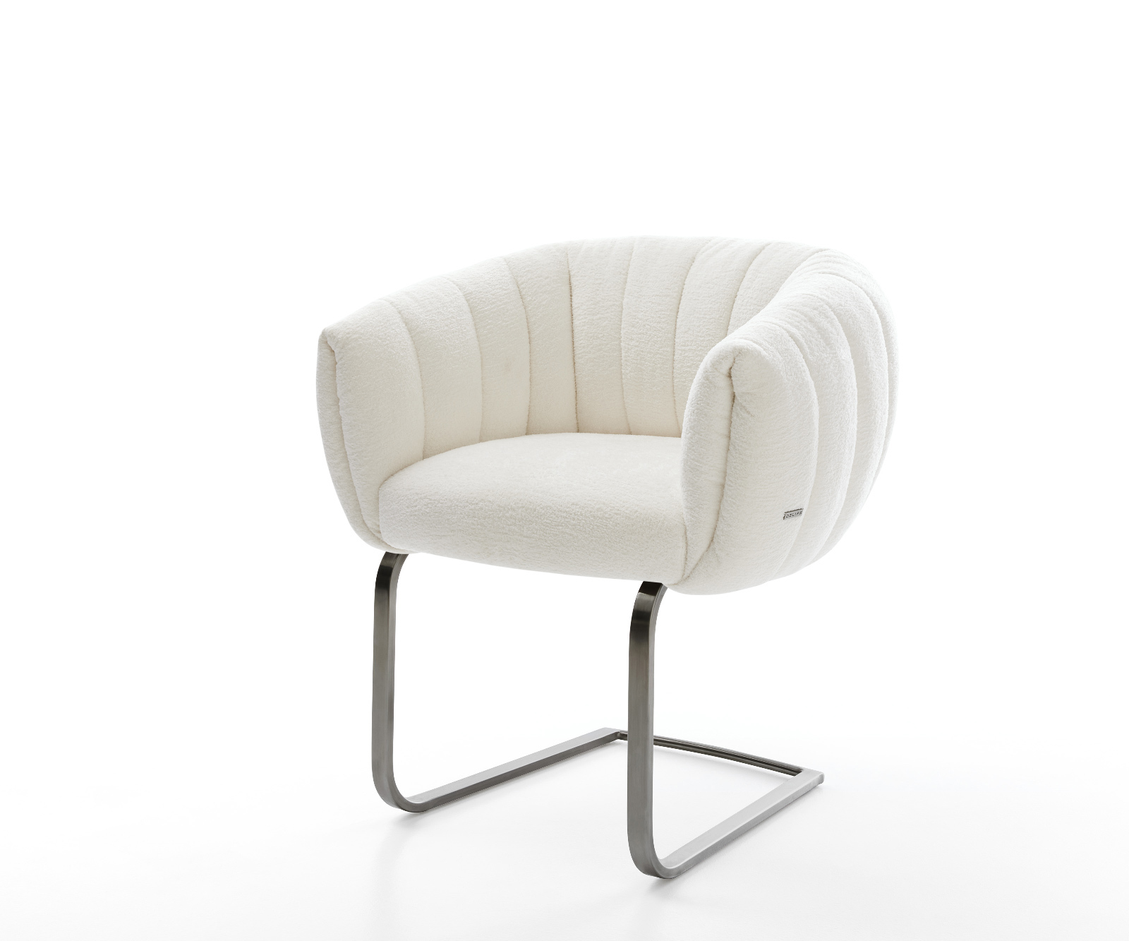 Étkezőszék Jada-Flex bouclé puha bézs konzolos lapos antracit zsákrugós