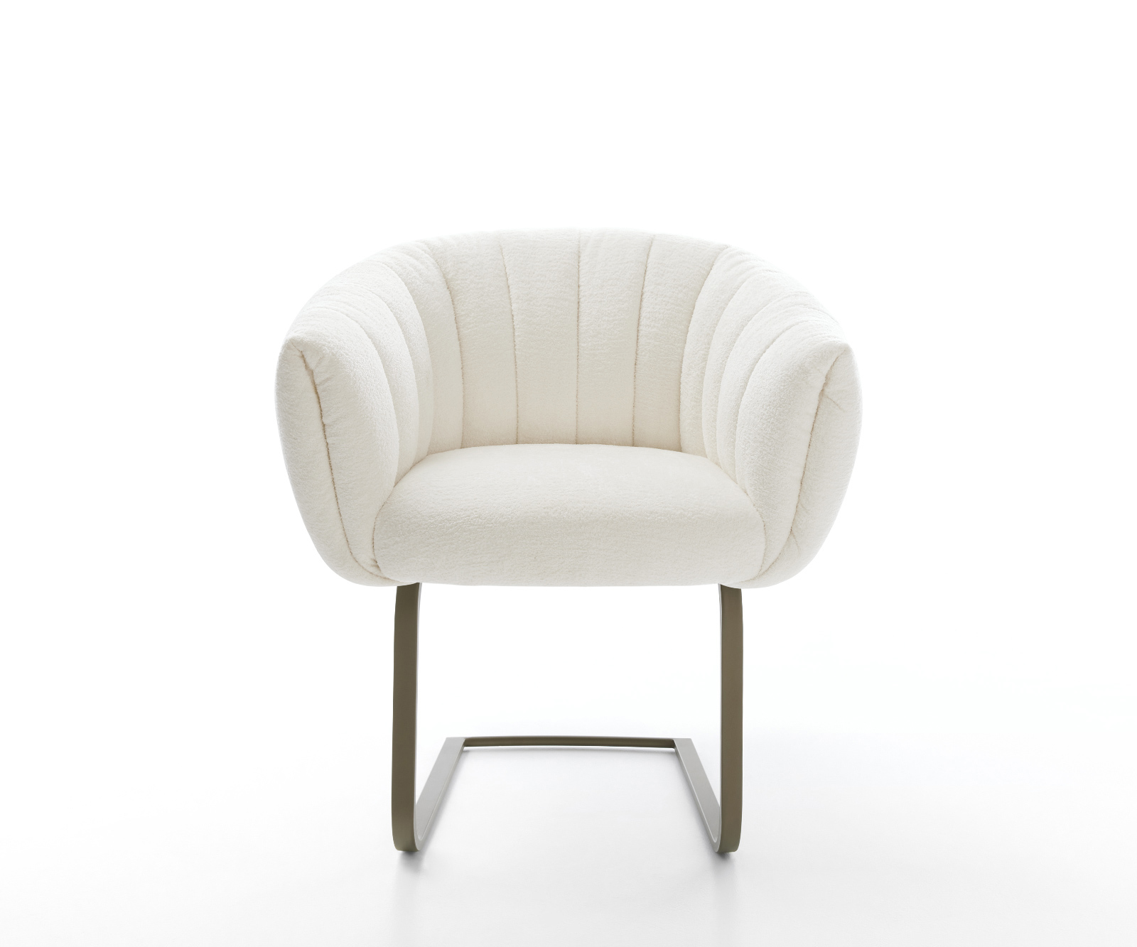 Étkezőszék Jada-Flex bouclé puha bézs konzolos lapos láb titán színű hatású zsákrugós - Image 2