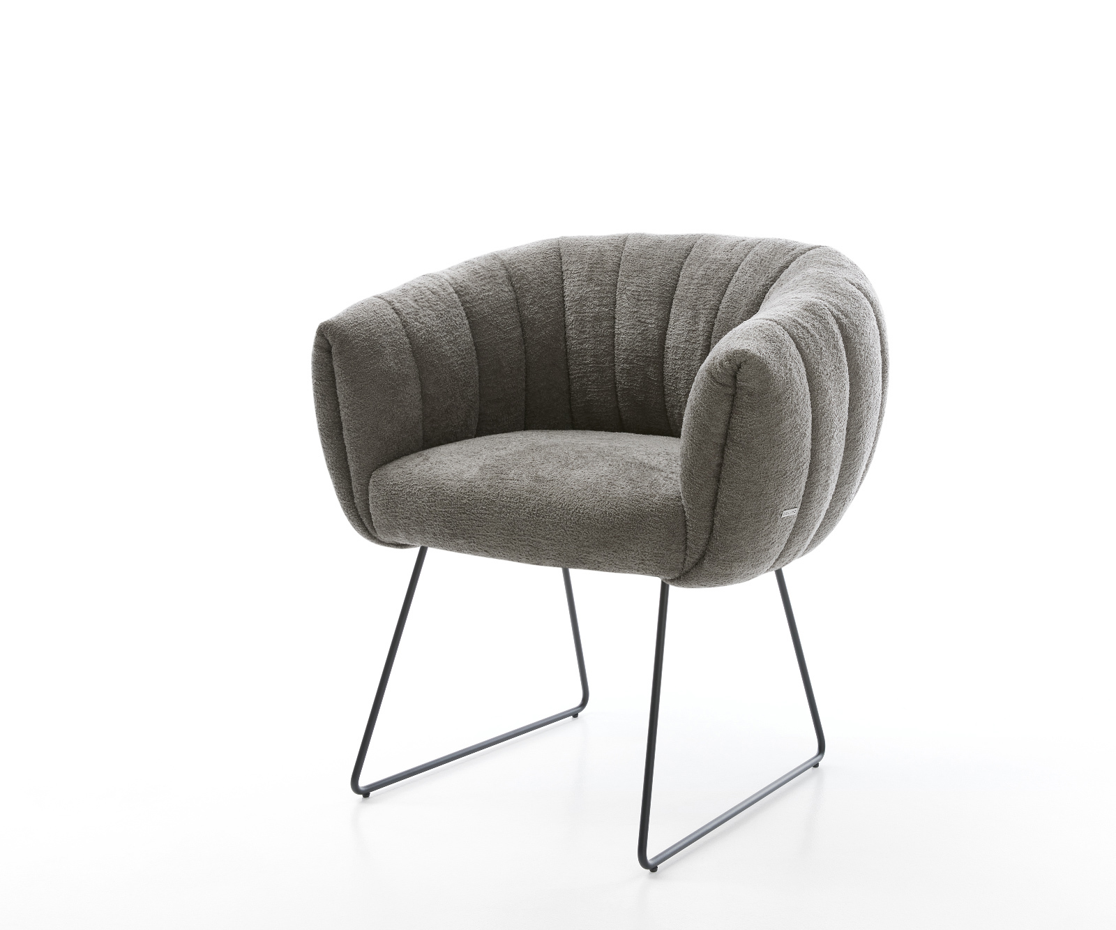 Étkezőszék Jada-Flex bouclé puha sötét bézs vékony láb fekete zsákrugó