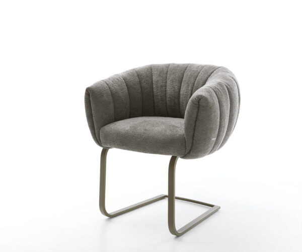 Étkezőszék Jada-Flex bouclé puha sötét bézs konzolos lapos láb titán színű hatású zsákrugós