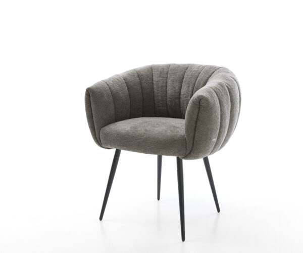 Étkezőszék Jada-Flex bouclé puha sötét bézs 4 láb kúpos fekete zsákrugó