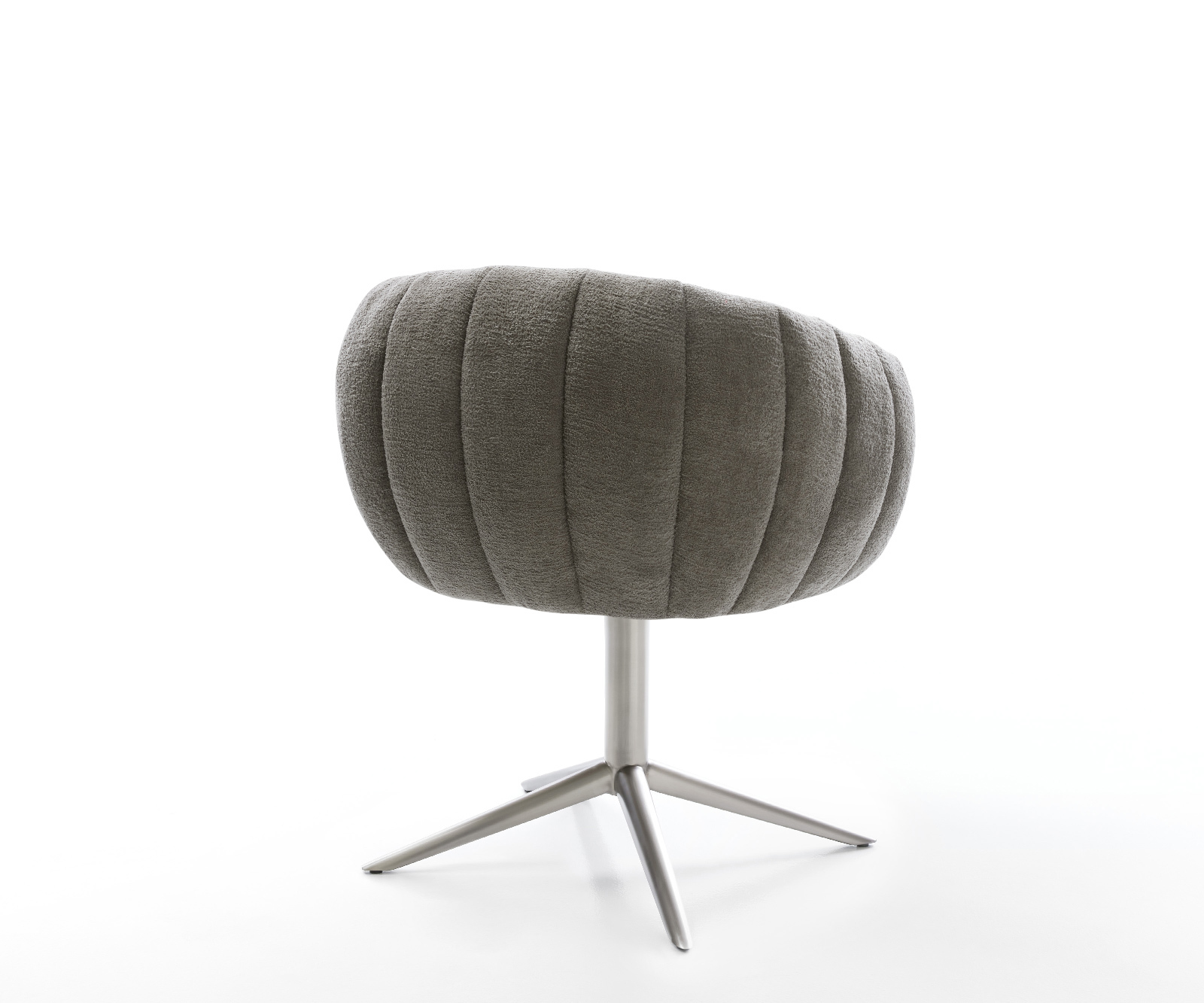 Étkezőszék Jada-Flex bouclé puha sötét bézs rozsdamentes acél kereszt láb 360° forgatható billenő zsákrugó - Image 5