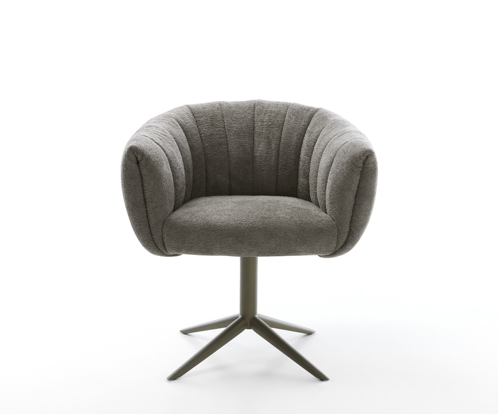 Étkezőszék Jada-Flex bouclé puha sötét bézs kereszt láb titánszínű hatvan fokban forgatható billenő zsákrugós - Image 2