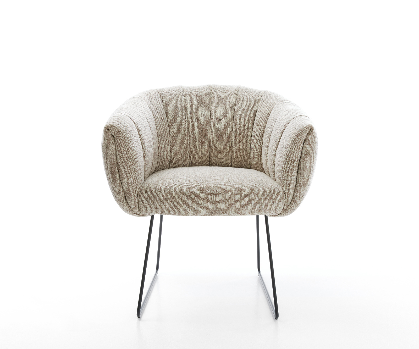 Étkezőszék Jada-Flex szövött szövet puha bézs vékony láb fekete zsákrugó - Image 2