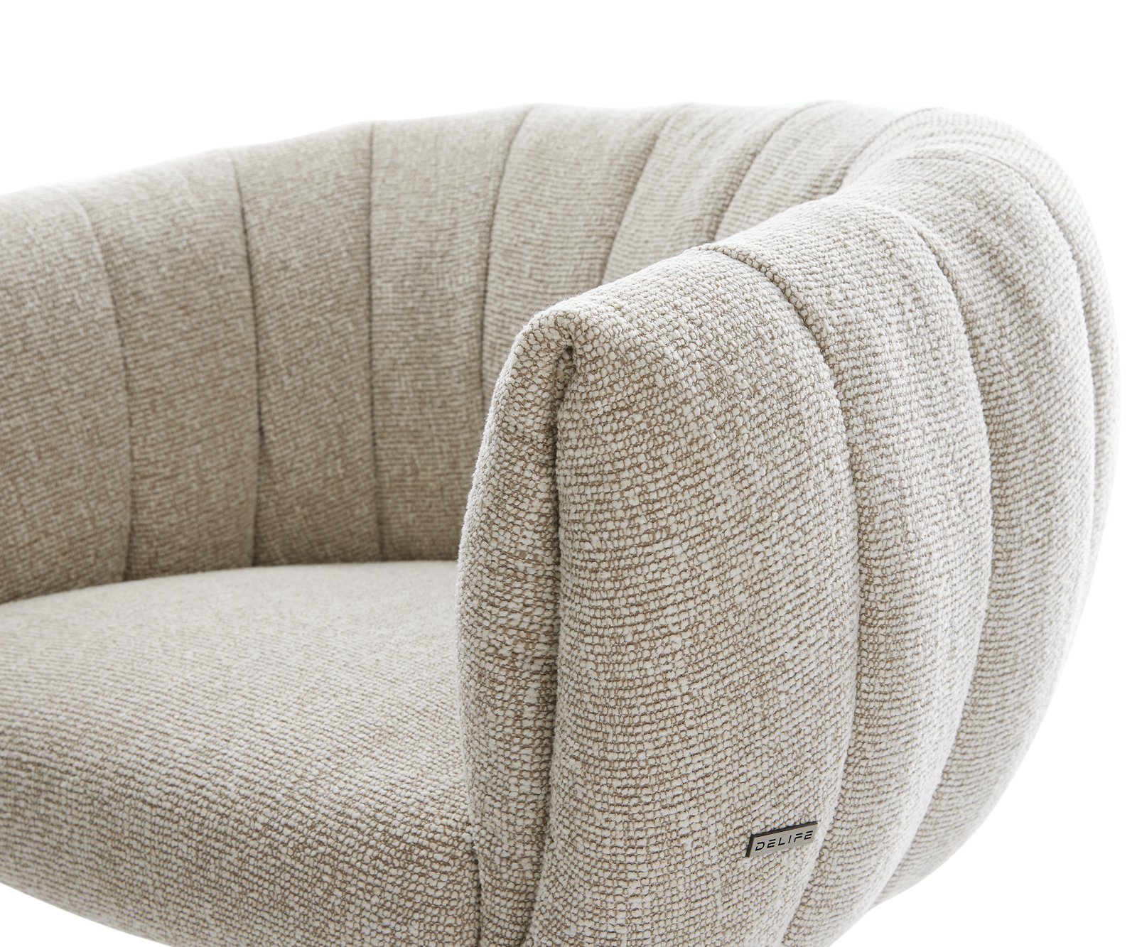 Étkezőszék Jada-Flex szövött szövet puha bézs vékony láb fekete zsákrugó - Image 4