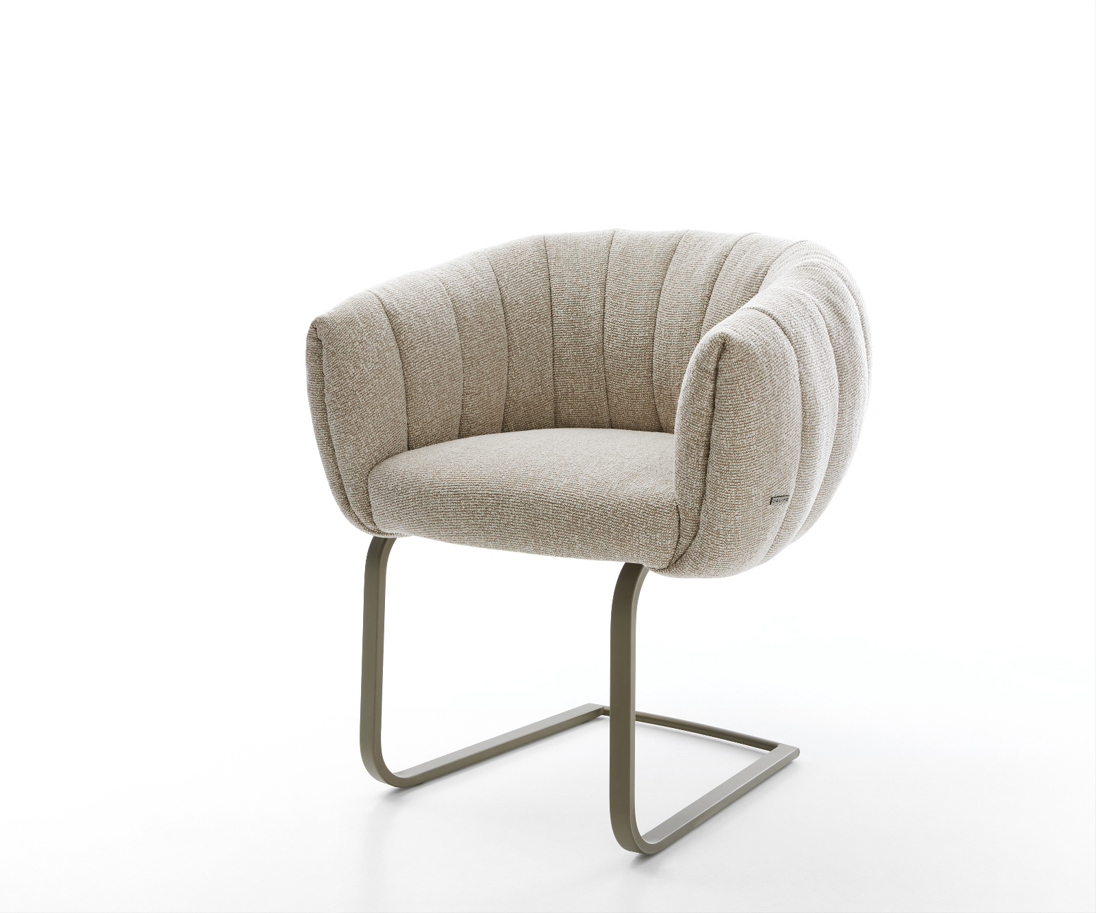 Étkezőszék Jada-Flex szövött szövet puha bézs konzolos lapos láb titán színű hatású zsákrugós