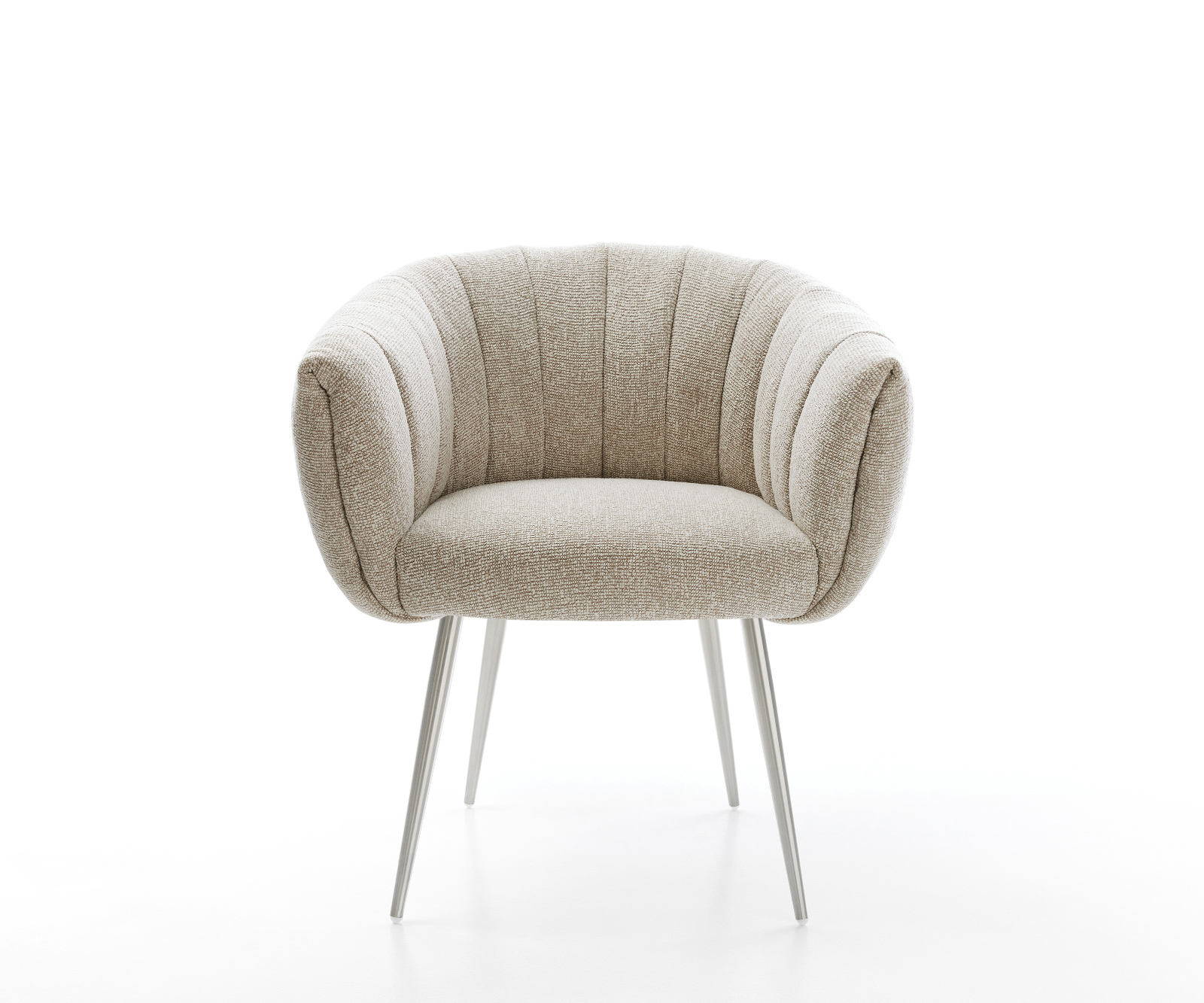 Étkezőszék Jada-Flex szövött szövet puha bézs 4 láb kúpos rozsdamentes acél zsákrugó - Image 2