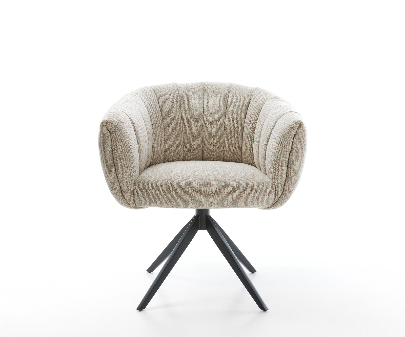 Étkezőszék Jada-Flex szövött szövet puha bézs kereszt láb széles fekete 360° forgatható billenő zsákrugó - Image 2