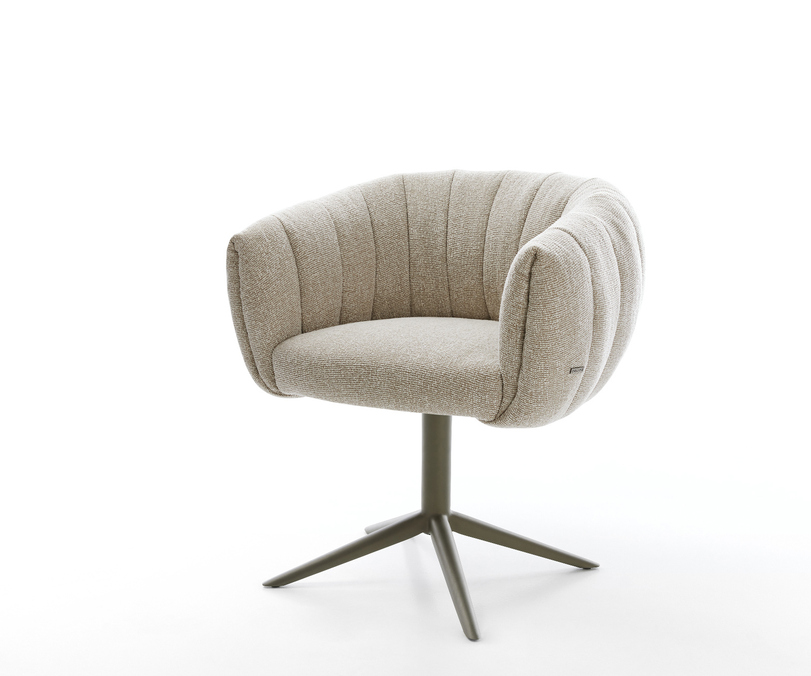 Étkezőszék Jada-Flex szövött szövet puha bézs kereszt láb titánszínű hatvan fokban forgatható billenő zsákrugós matrac